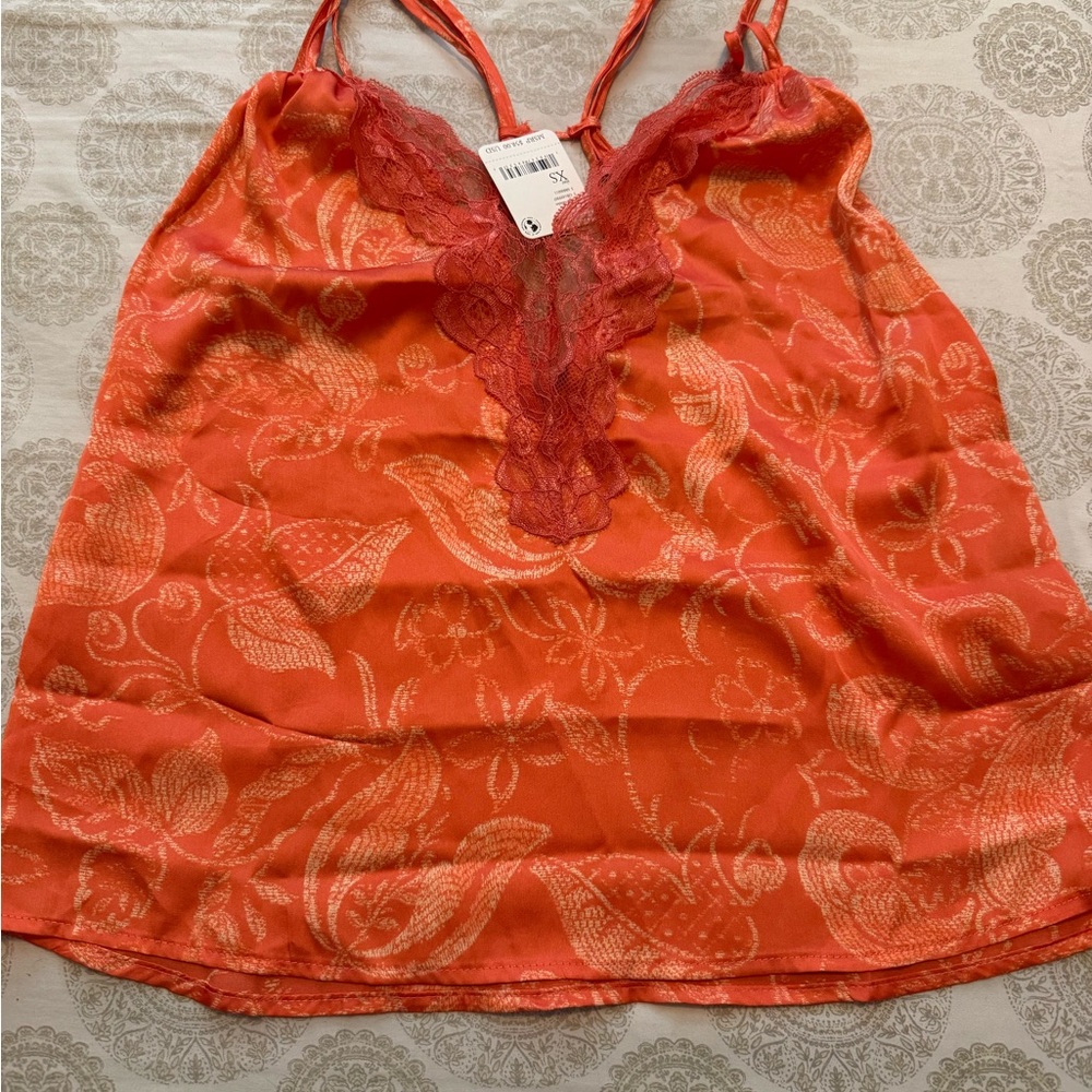 Free People Coral Lace Camisole